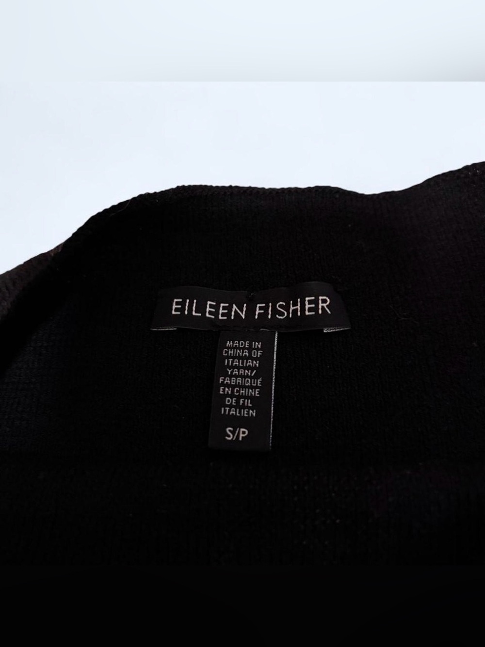 Eileen Fisher 100% Wool Sleeveless Knit Tunic Blouse Top Women's Small Black - Picture 4 of 5